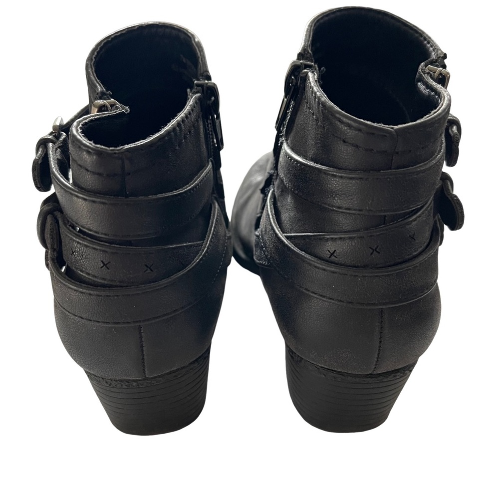 Curfew Black Faux Suede Ankle Booties with Straps and Buckles. Size 7 - Picture 6 of 6